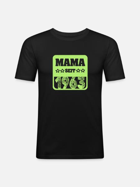Mutti 1963 - Männer Slim Fit T-Shirt - Schwarz