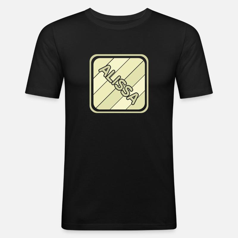 Mädchenname Alissa - Männer Slim Fit T-Shirt - Schwarz