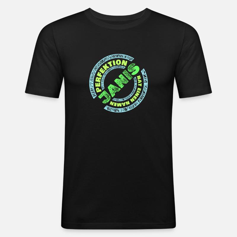 Janis Janis - Männer Slim Fit T-Shirt - Schwarz