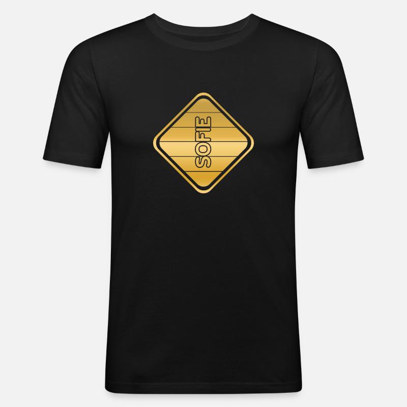 Vorname Sofie - Männer Slim Fit T-Shirt - Schwarz