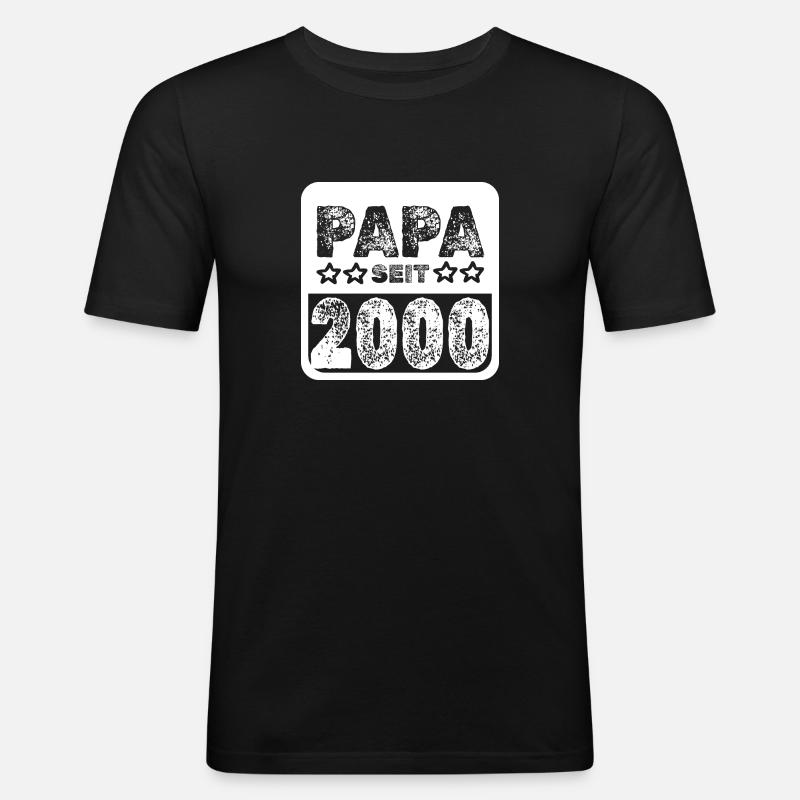 Papa 2000 - Männer Slim Fit T-Shirt - Schwarz