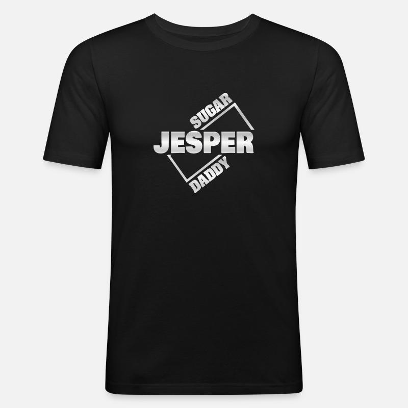 Sugardaddy Jesper - Männer Slim Fit T-Shirt - Schwarz
