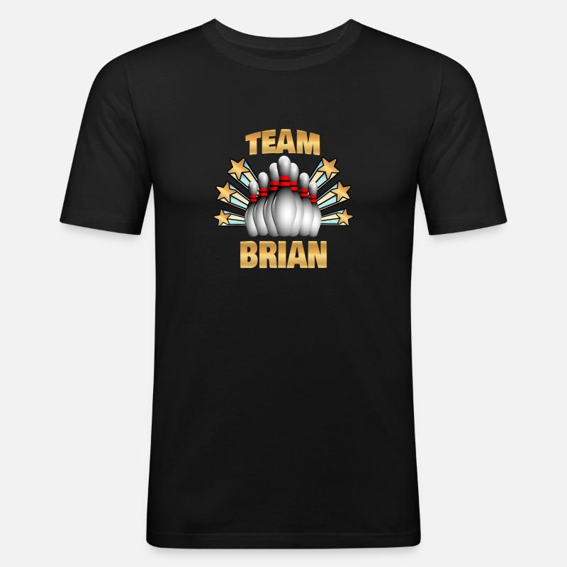 Bowling Brian - Männer Slim Fit T-Shirt - Schwarz