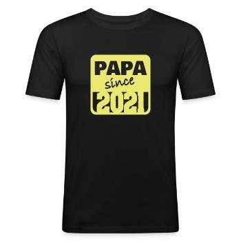 2021 - Männer Slim Fit T-Shirt - Schwarz - Vorne - Nik (191cm)