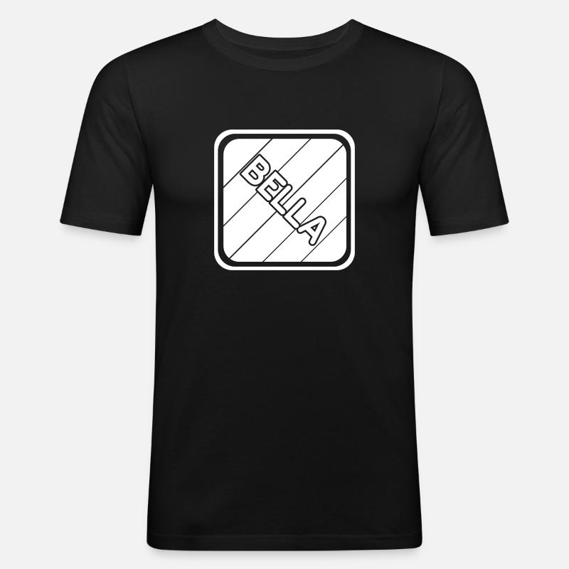 Mädchenname Bella - Männer Slim Fit T-Shirt - Schwarz