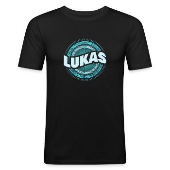 Lukas - T-shirt près du corps Homme - noir - Devant - Nik (191cm)