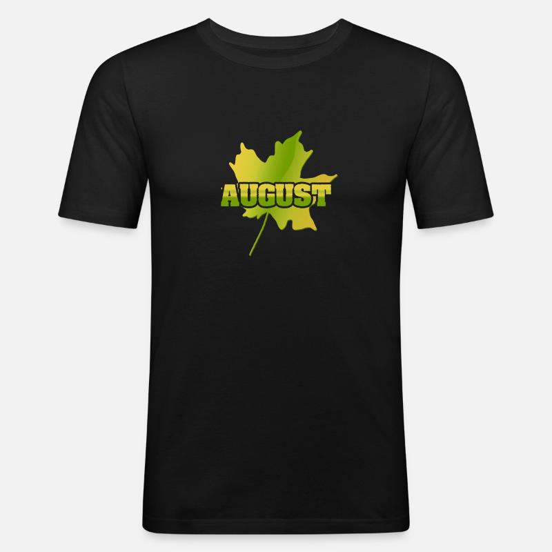 August als August - Männer Slim Fit T-Shirt - Schwarz
