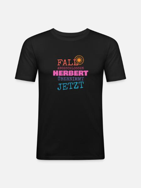 First name Herbert - Men's Slim Fit T-Shirt - black
