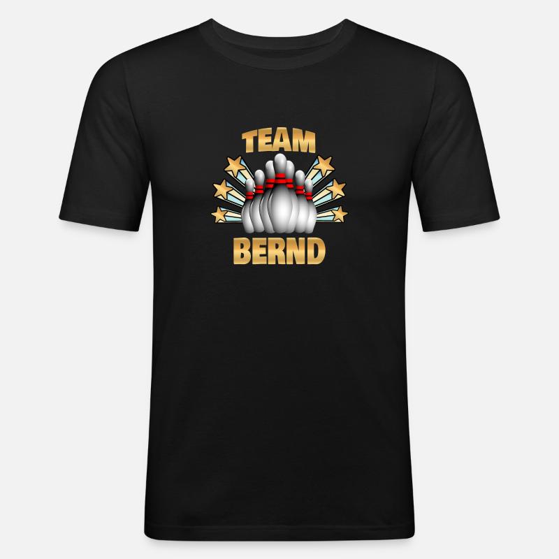 Bernd als Bowling - Männer Slim Fit T-Shirt - Schwarz