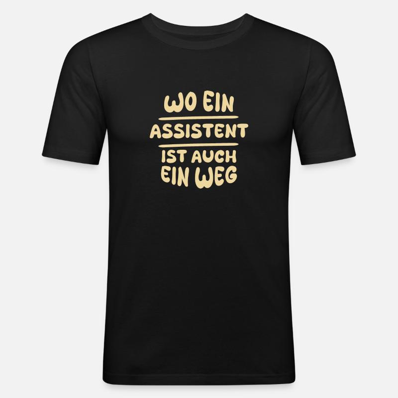Assistent Assistent - Männer Slim Fit T-Shirt - Schwarz