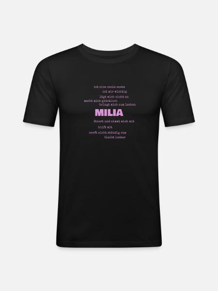 Milia - Men's Slim Fit T-Shirt - black