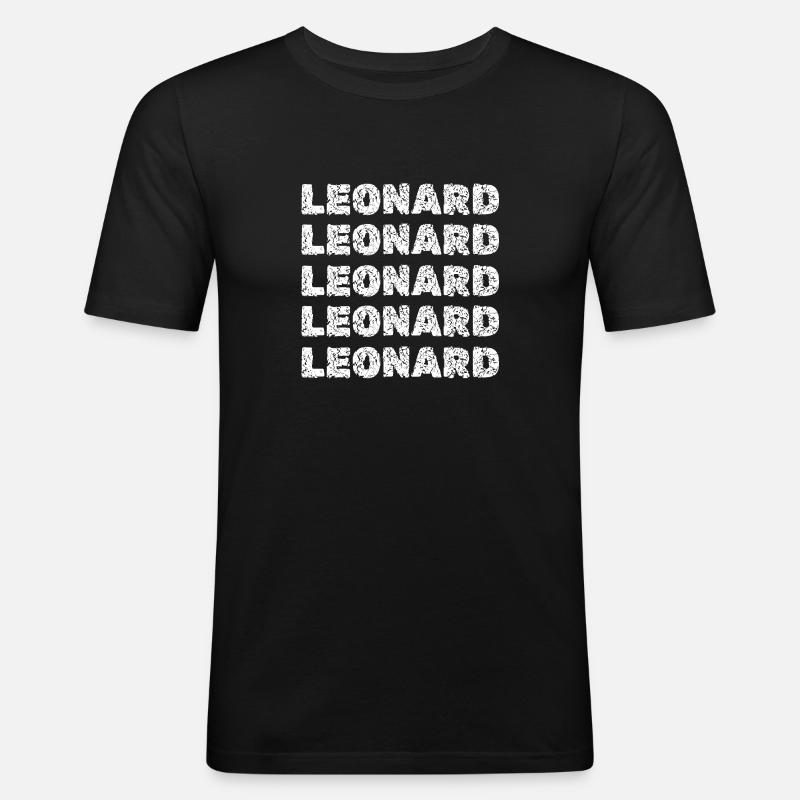 Leonard - Männer Slim Fit T-Shirt - Schwarz