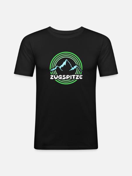 Zugspitze as a mountain - Men's Slim Fit T-Shirt - black