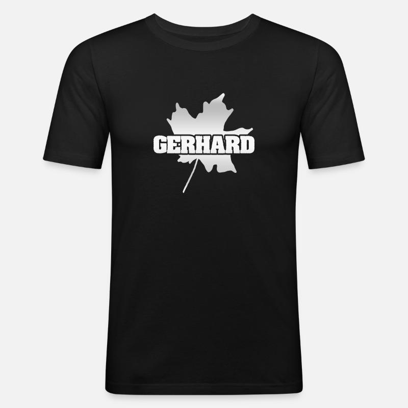 Gerhard - Männer Slim Fit T-Shirt - Schwarz
