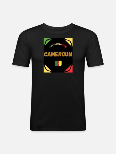 CAMEROUN - T-shirt près du corps Homme - noir