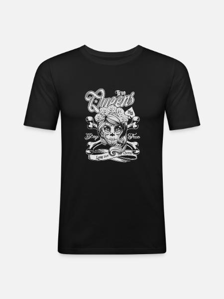 Rockabilly Queen - Vintage Rockabella - Slim Fit T-shirt herr - svart