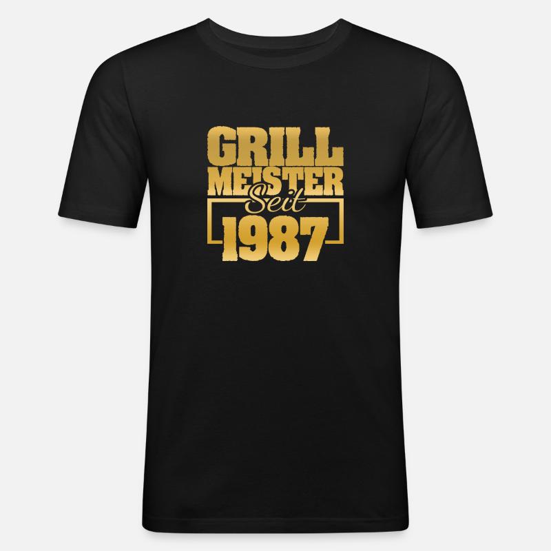 Grillen 1987 - Männer Slim Fit T-Shirt - Schwarz