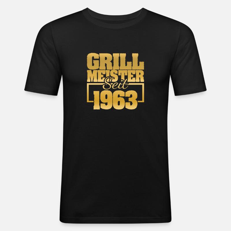Grillinstructor 1963 - Männer Slim Fit T-Shirt - Schwarz