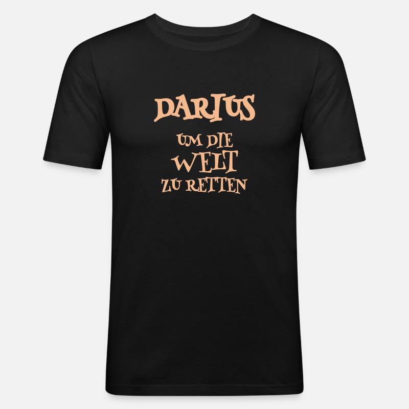 Darius - Männer Slim Fit T-Shirt - Schwarz