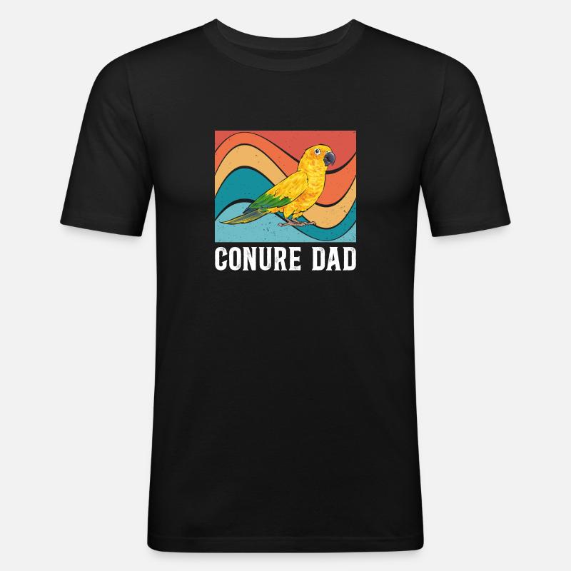 Perruche Perroquet Perruche Oiseau - T-shirt près du corps Homme - noir