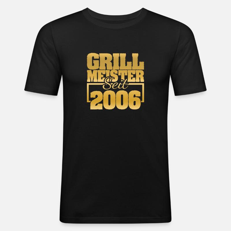 Grillfleisch 2006 - Männer Slim Fit T-Shirt - Schwarz