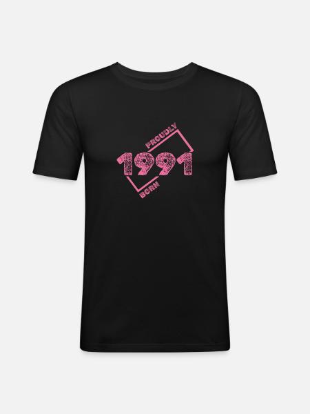 Born in 1991 - Men's Slim Fit T-Shirt - black