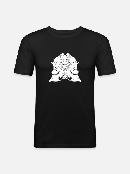 Le Monster White - T-shirt près du corps Homme - noir