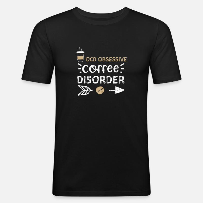 OCD Obsessive Coffee Disorder - Männer Slim Fit T-Shirt - Schwarz