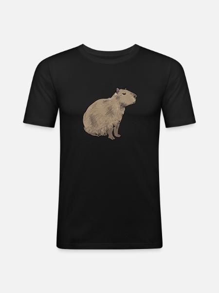 Rongeur Capybara - T-shirt près du corps Homme - noir