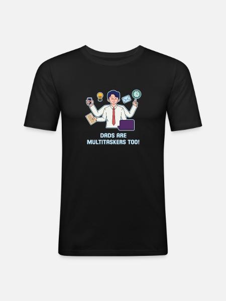 Father's Day strong design - Men's Slim Fit T-Shirt - black