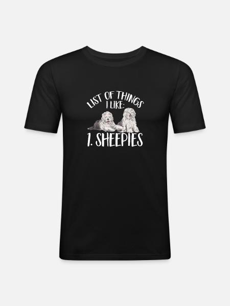 Old English Sheepdog Sheepie Bobtail - Men's Slim Fit T-Shirt - black