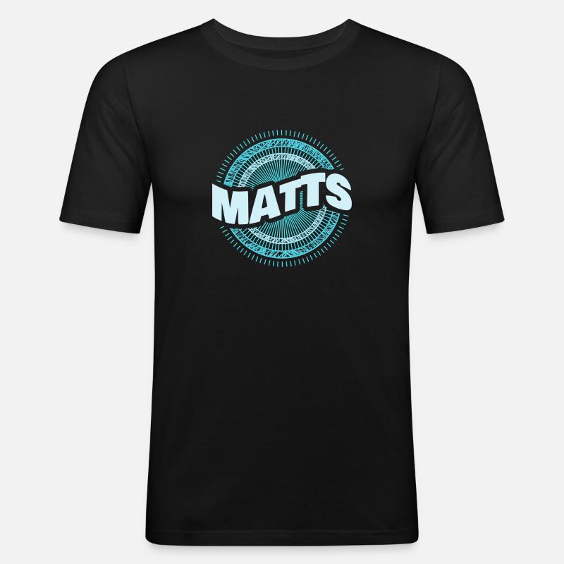 Geschenkidee Matts - Männer Slim Fit T-Shirt - Schwarz