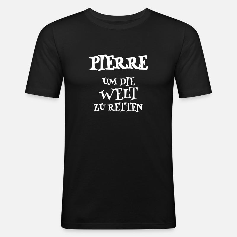 Pierre - Männer Slim Fit T-Shirt - Schwarz