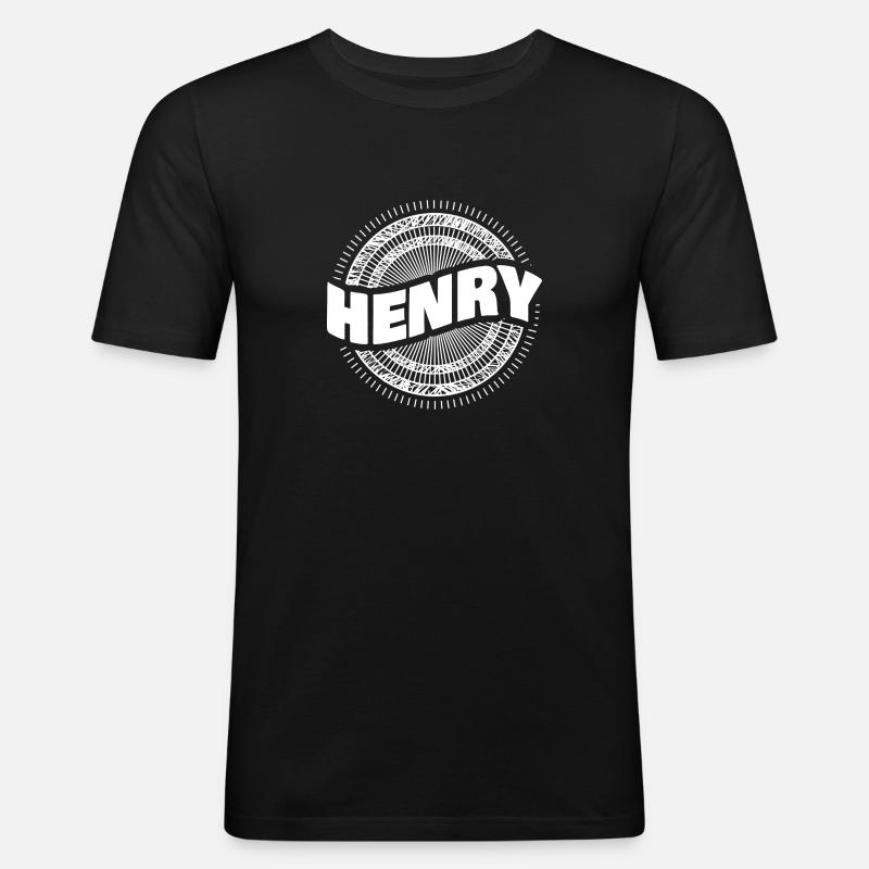 Henry als Geschenkidee - Männer Slim Fit T-Shirt - Schwarz