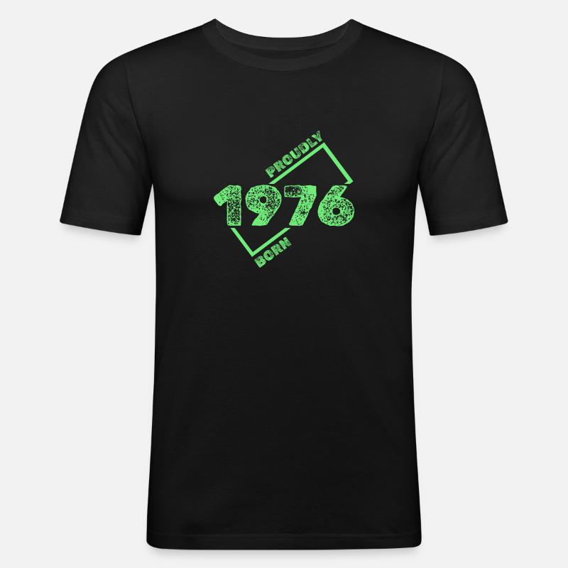 1976 - Männer Slim Fit T-Shirt - Schwarz