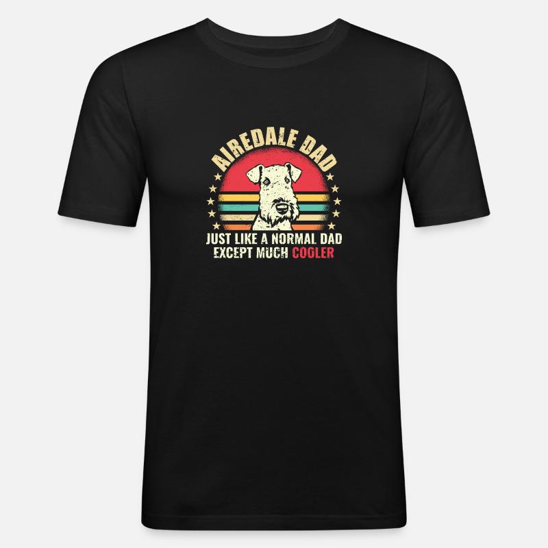 Airedale Terrier Hund - Männer Slim Fit T-Shirt - Schwarz