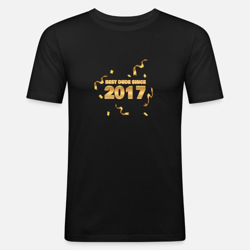 Jahr 2017 - Männer Slim Fit T-Shirt - Schwarz