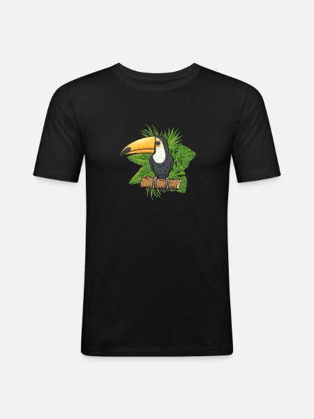 Toucan Bird Rainforest - Men's Slim Fit T-Shirt - black