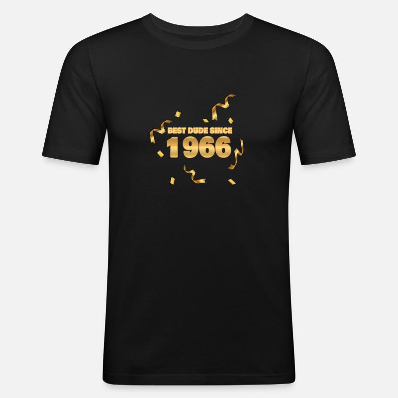 1966 - Männer Slim Fit T-Shirt - Schwarz