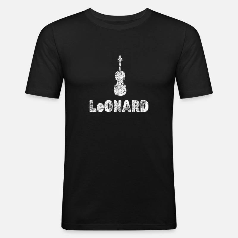 Bratsche Leonard - Männer Slim Fit T-Shirt - Schwarz