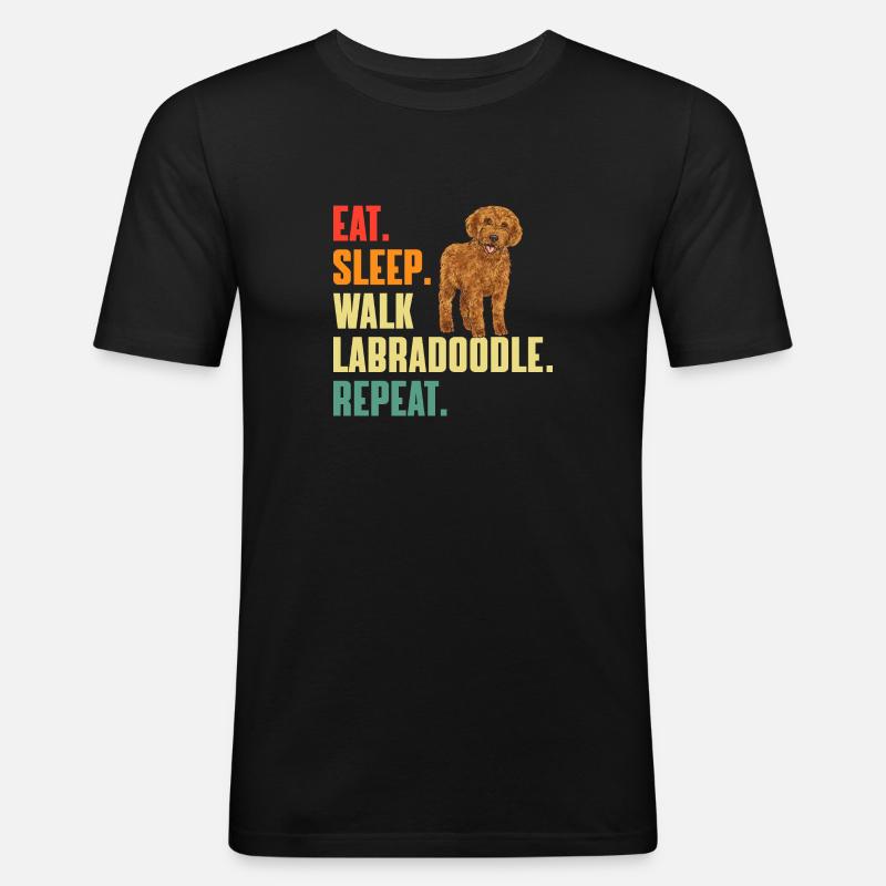 Labradoodle Hund - Männer Slim Fit T-Shirt - Schwarz