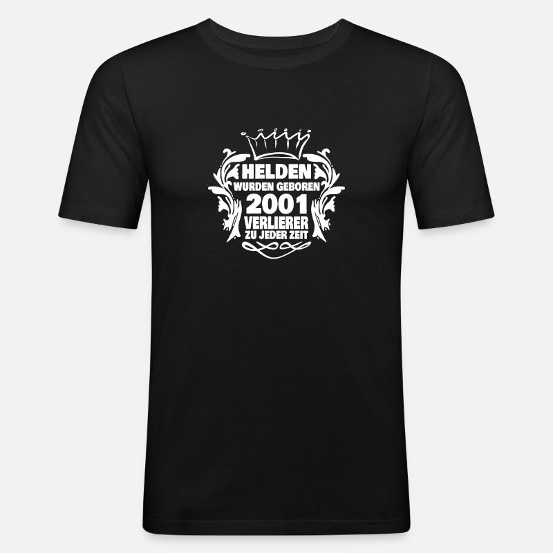 2001 - Männer Slim Fit T-Shirt - Schwarz