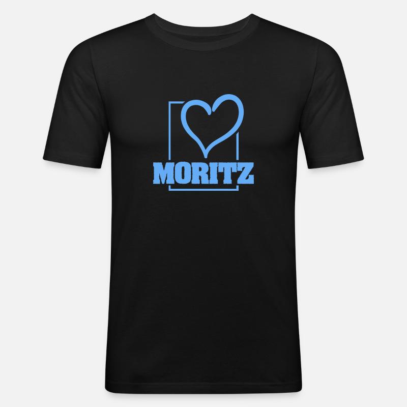 Geschenk für Moritz - Männer Slim Fit T-Shirt - Schwarz