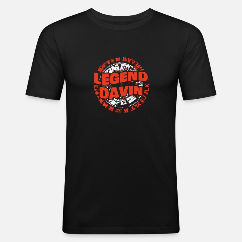 Mann Davin - Männer Slim Fit T-Shirt - Schwarz