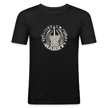 Harry de guitare - T-shirt près du corps Homme - noir - Devant - Nik (191cm)