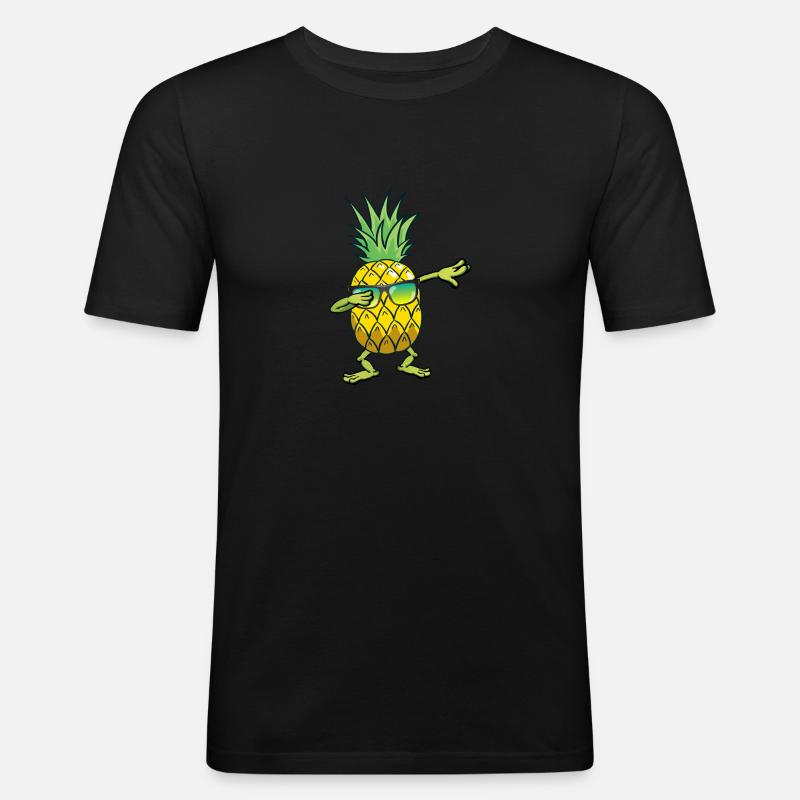 sommer ananas dab geschenk geschenkidee - Männer Slim Fit T-Shirt - Schwarz