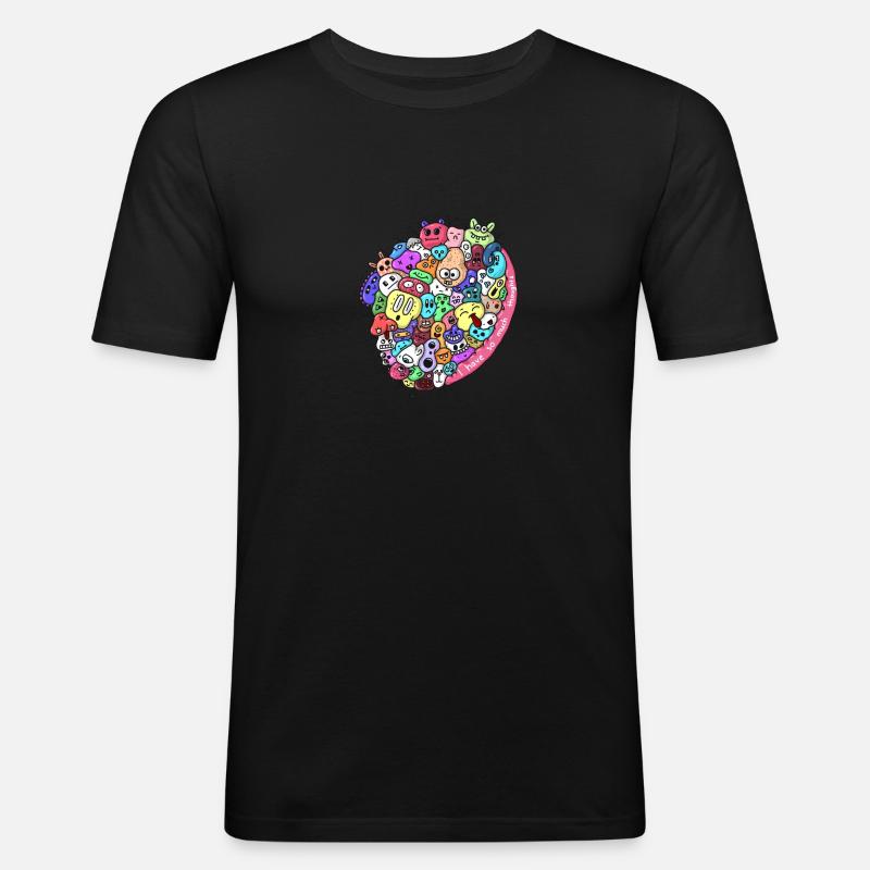 Doodle - Männer Slim Fit T-Shirt - Schwarz