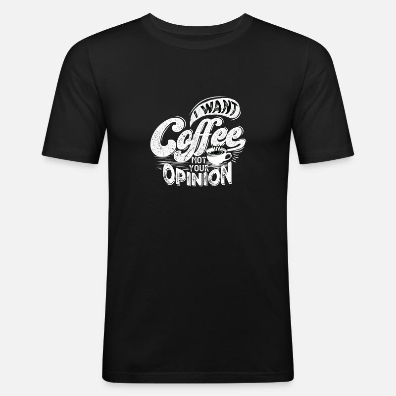 kaffee geschenk geschenkidee - Männer Slim Fit T-Shirt - Schwarz