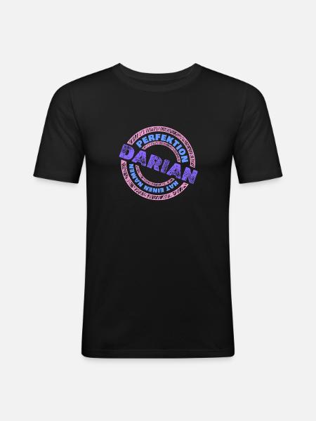 Perfektion Perfekt Darian - Männer Slim Fit T-Shirt - Schwarz