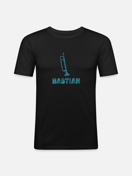 Trumpets Bastian - Men's Slim Fit T-Shirt - black
